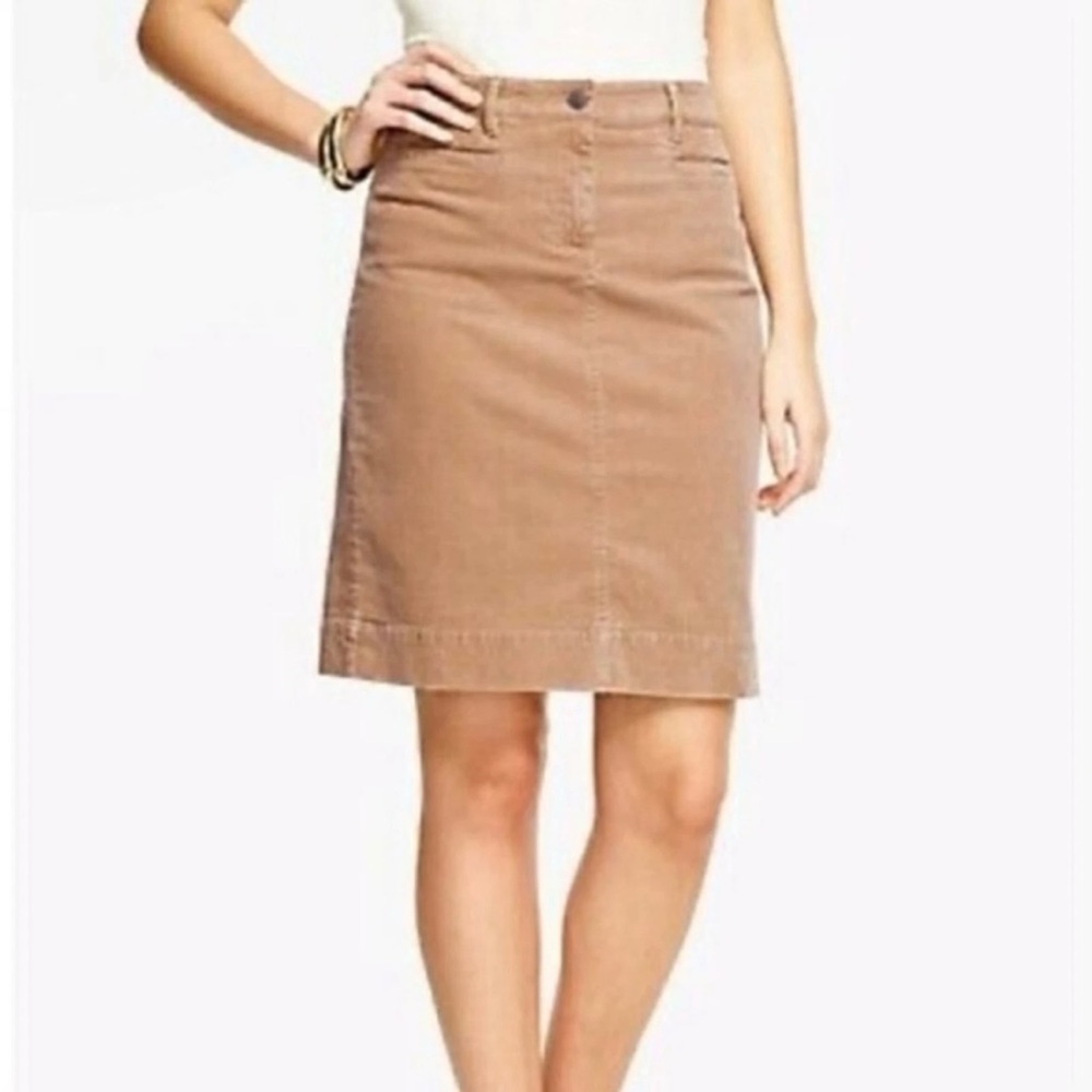 TALBOTS Tan Beige Corduroy Skirt Size 6